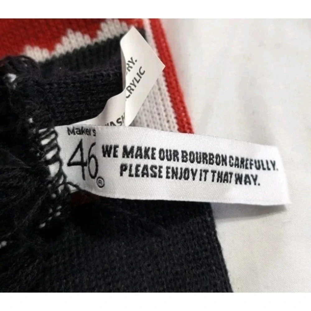 Maker's Mark 46 Logo Scarf Red‎ Knit Reindeer Winter Whiskey Merchandise